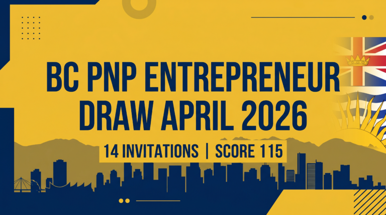 BC PNP Entrepreneur Draw April 2026: 14 Invitations at Score 115